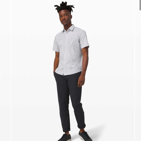 Lululemon “Airing Easy” Short Sleeve Shirt Ventlight Mesh Gray Marble Like New! - Picture 2 of 10